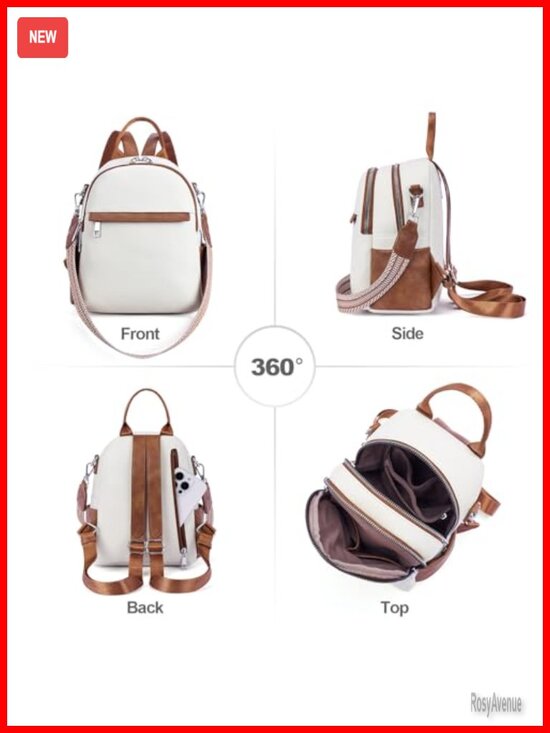 Small Vegan Leather Mini Convertible Backpack Purse Travel Shoulder Bag main image 5
